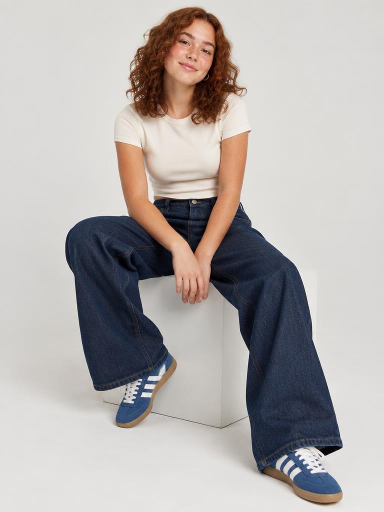 Jeans Wide Leg Escuro